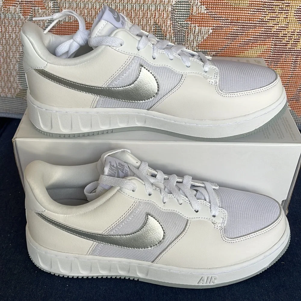 NIKE WMNS AIR FORCE 1 UNITY DQ6029 102 
WHITE/WOLF GREY-PURE PLATINUM PLATFORMS - Picture 2 of 16